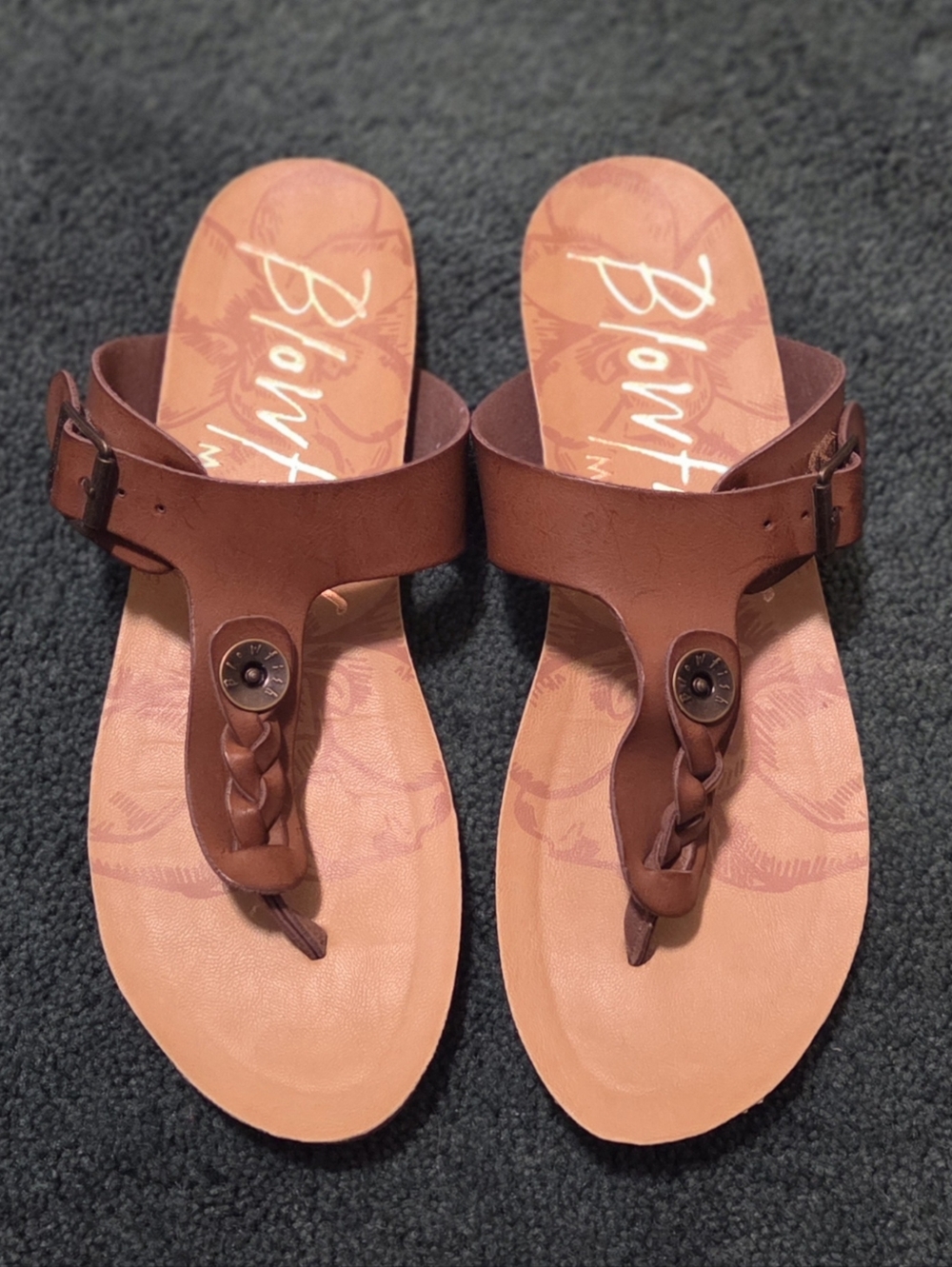Blowfish Brown Braided Toe-Post Sandals